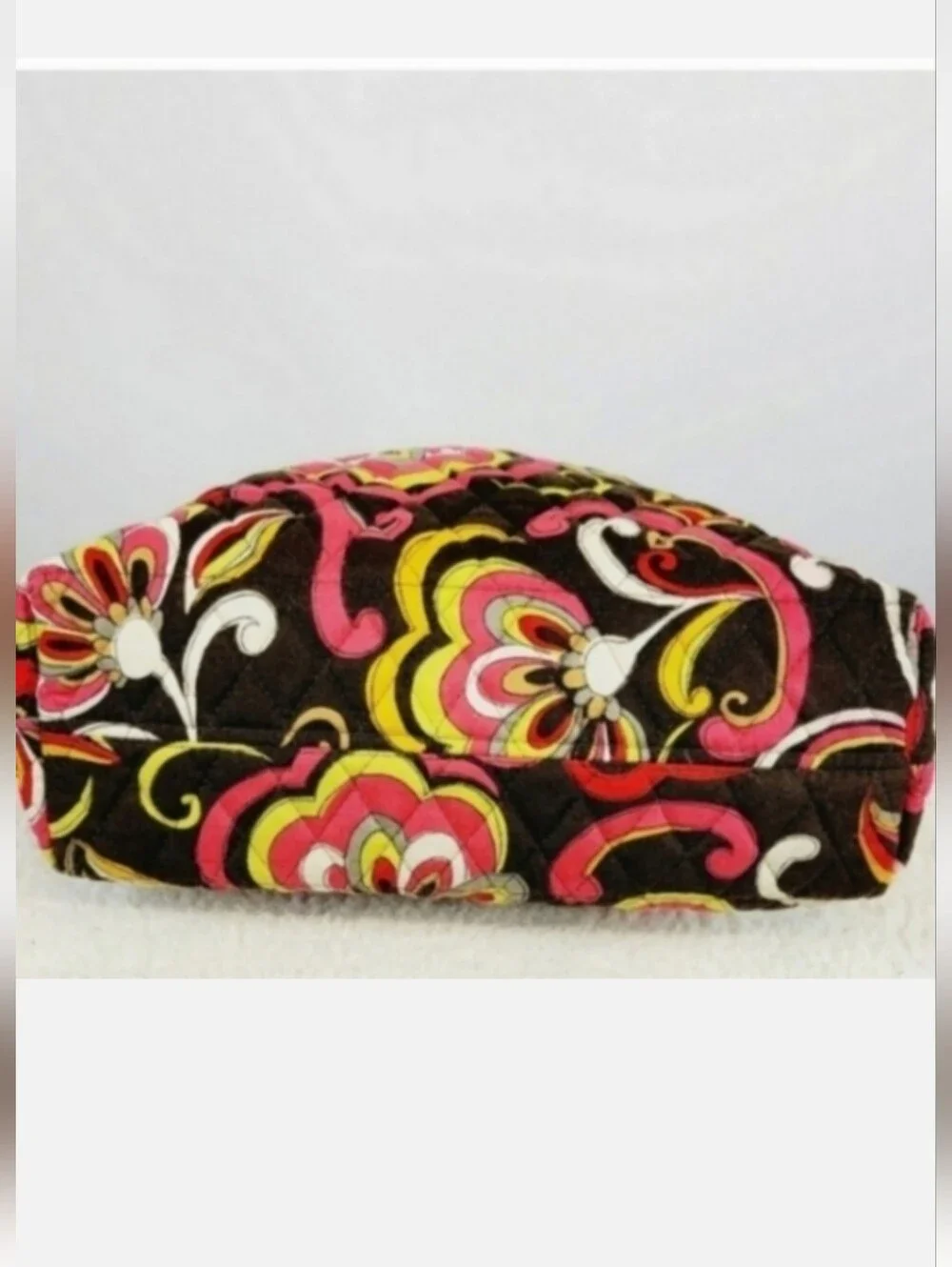 VERA BRADLEY Floral Orange Brown Puccini Fall Tote Shoulder Bag Pocketbook